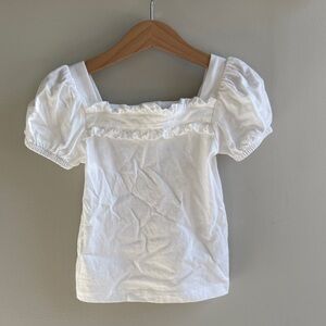 Janie + Jack 2T White Puff Sleeve Top